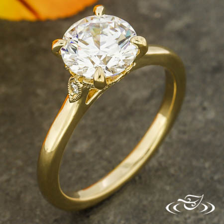 Dainty Milgrain Engagement Ring