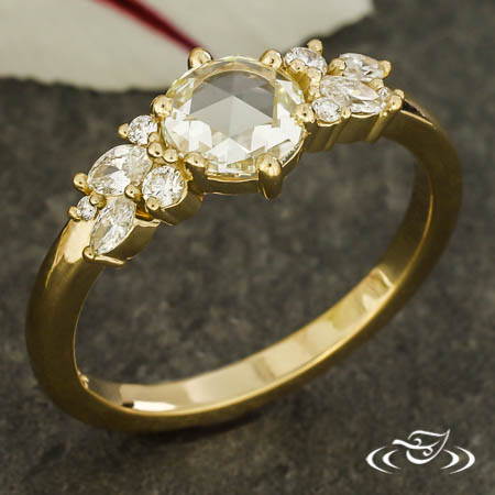 Rose Cut Diamond Cluster Ring