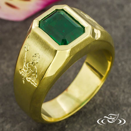 Signet Emerald Ring 