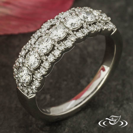 Lab Diamond 7 Stone Ring With Halo