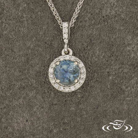 Montana Sapphire And Diamond Pendant