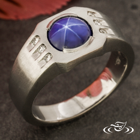 Signet Style Star Sapphire Ring