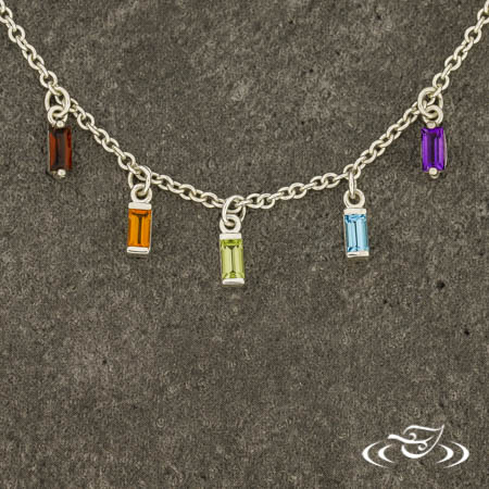 Rainbow sales baguette necklace