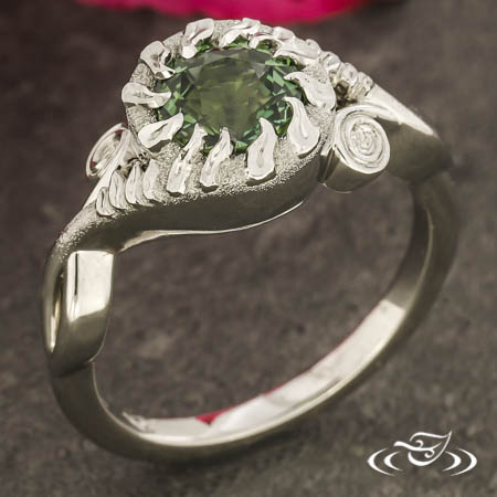 Fiddlehead Fern Wrapped Sapphire Ring