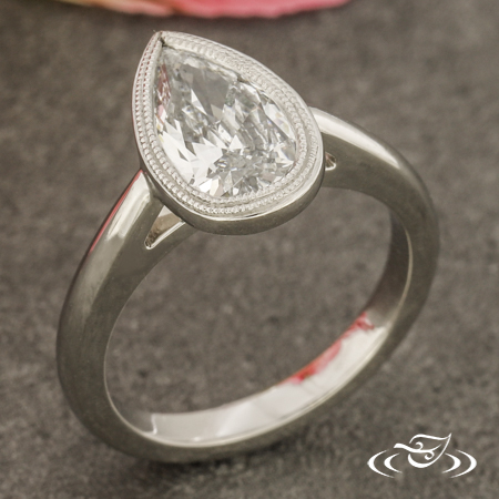 Platinum Pear-Cut Diamond Engagement Ring