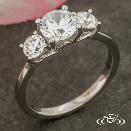 Lotus Three Stone Ring