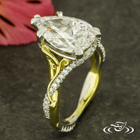 Golden Filigree Vine Engagement Ring