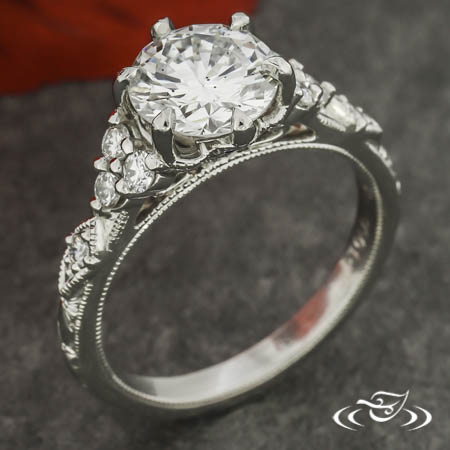 Antique Inspired Cluster Engagement Ring