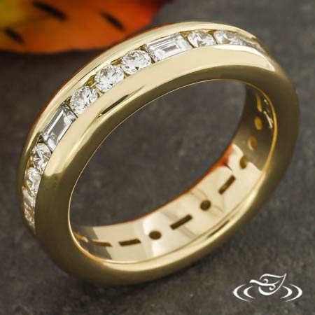 Wedding Band Spelled In Morse Code "I Love You" 