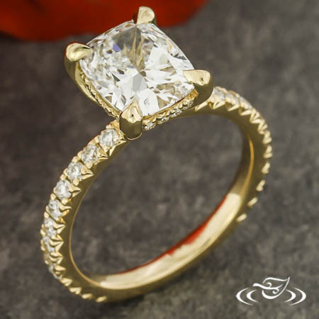 Yellow Gold French-Set Engagement Ring