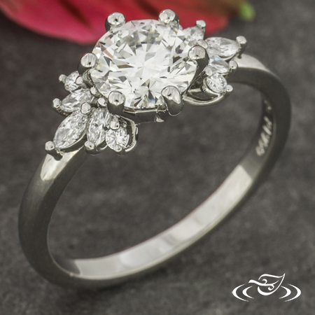 Round Cluster Custom Engagement Ring