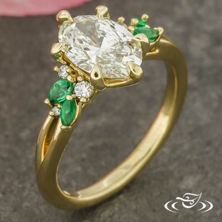 Floral Inspired Oval Engagement Ring