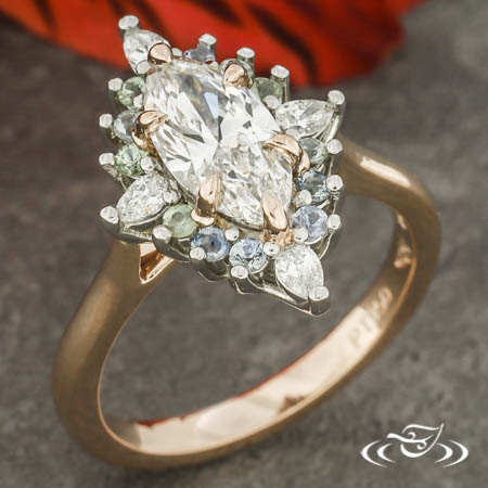 Marquise Custom Halo Ring