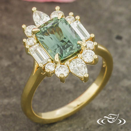 Sapphire Halo Engagement Ring