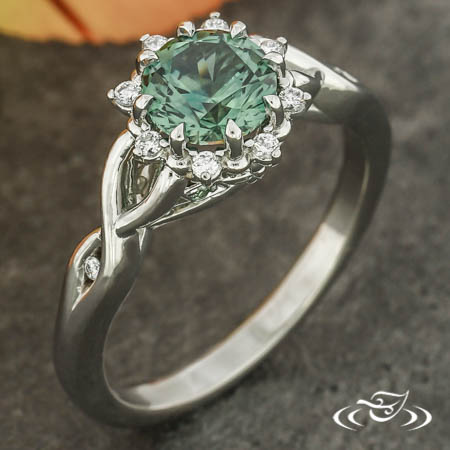 Custom Floral Halo Ring
