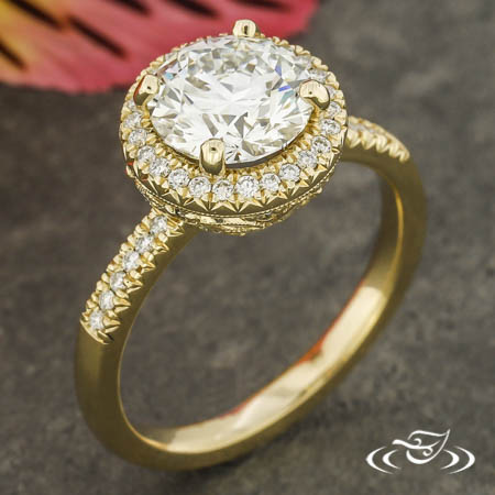 Decorative Halo Engagement Ring