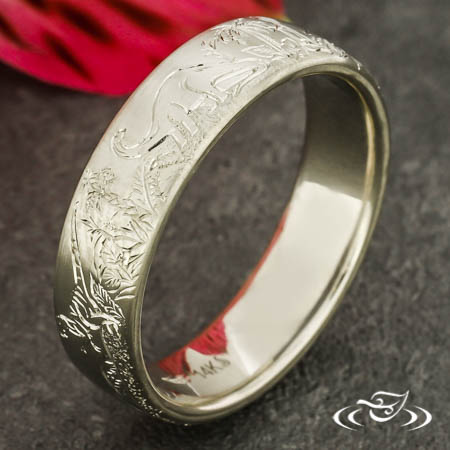 Engraved Dinosaur Band