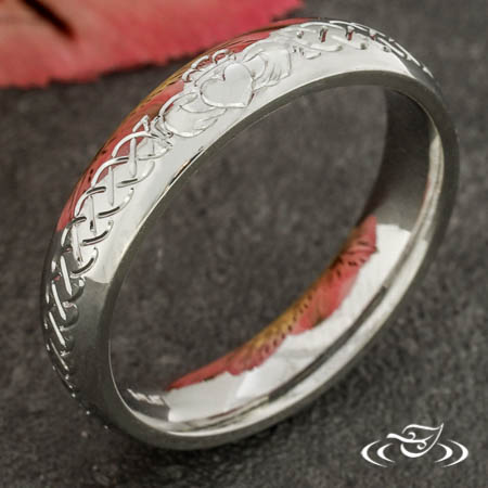 Claddagh Engraved Wedding Band