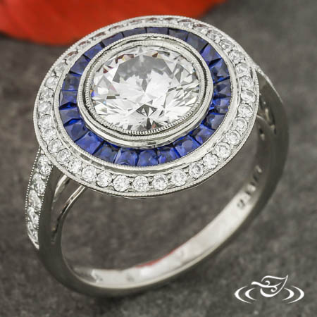 Double Halo LAB Diamond Ring 