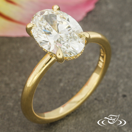 Oval LAB Diamond Hidden Halo
