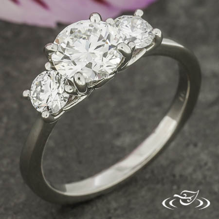 Lotus Three Stone Ring