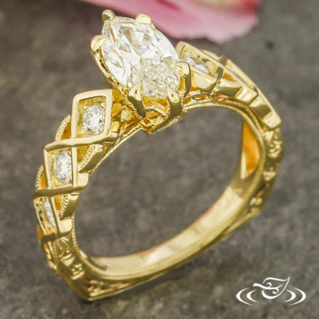 Marquise Vintage-Inspired Gold Ring