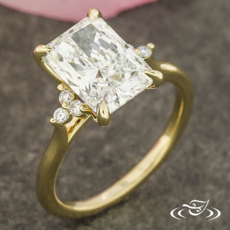 Delicate Cluster Accent Engagement Ring