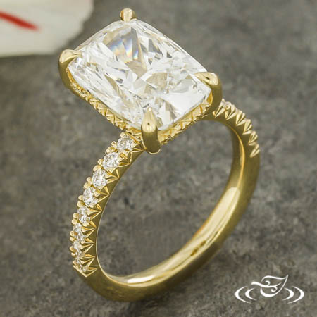Elongated Cushion Cut  Lab Diamond Engagement Ring