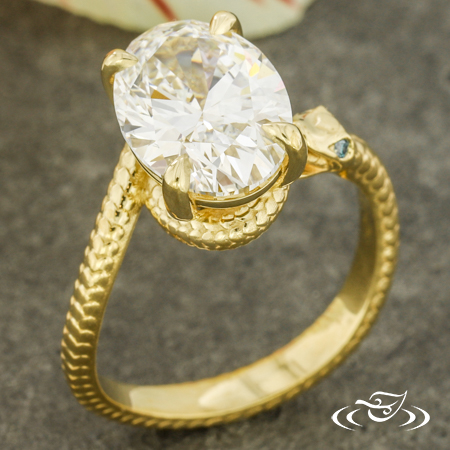 Custom Ouroboros Snake Engagement Ring
