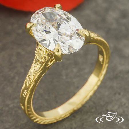 Sunflower & Blue Bonnet Petit Filigree Solitaire