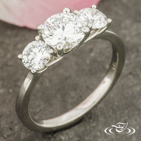 Platinum Three Stone LAB Diamond Ring