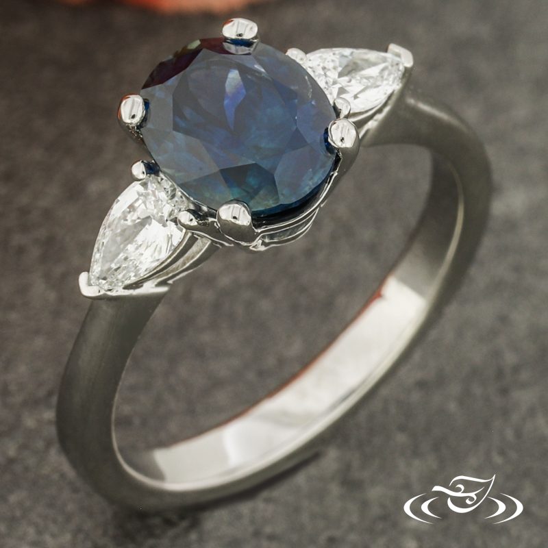 Sapphire And Diamond Three Stone