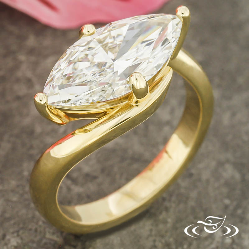 East West Marquise Engagement Ring