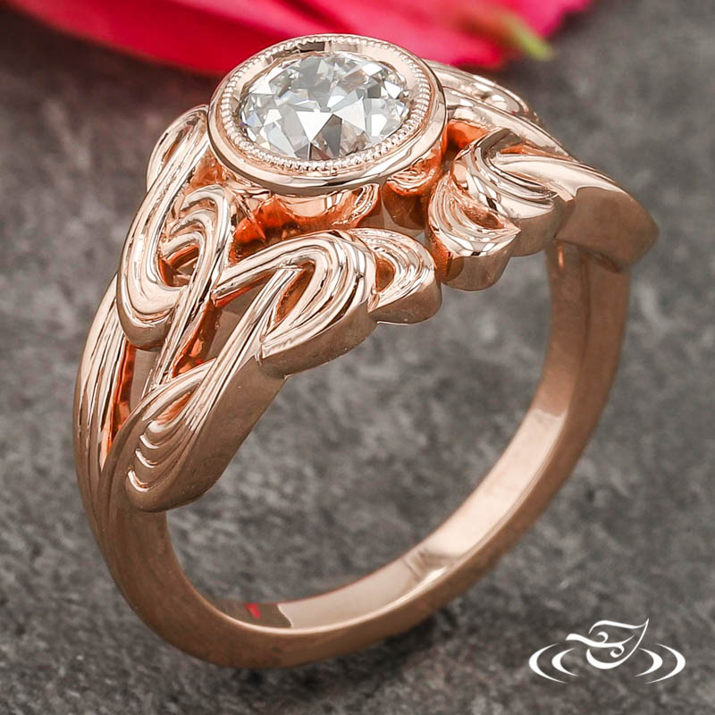 Art Nouveau Whiplash Curve Ring 