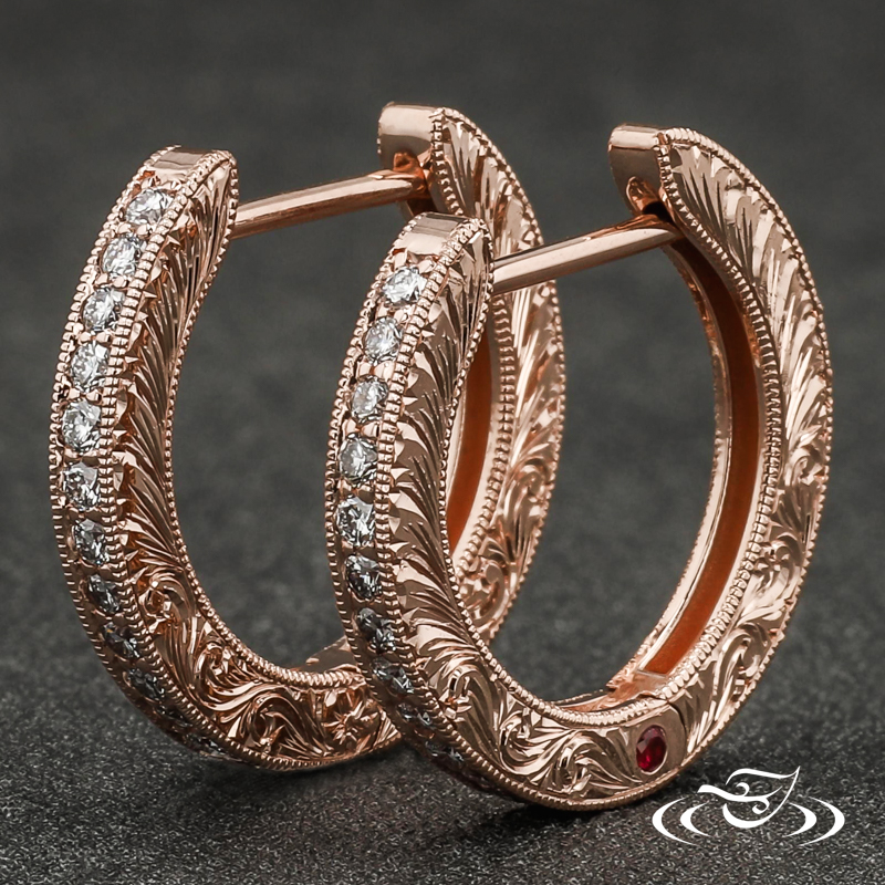 Engraved Hoop Earrings