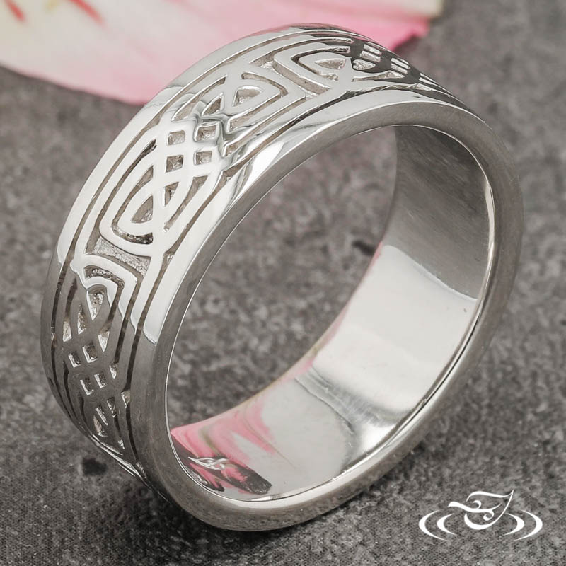 Platinum Celtic Wedding Band 