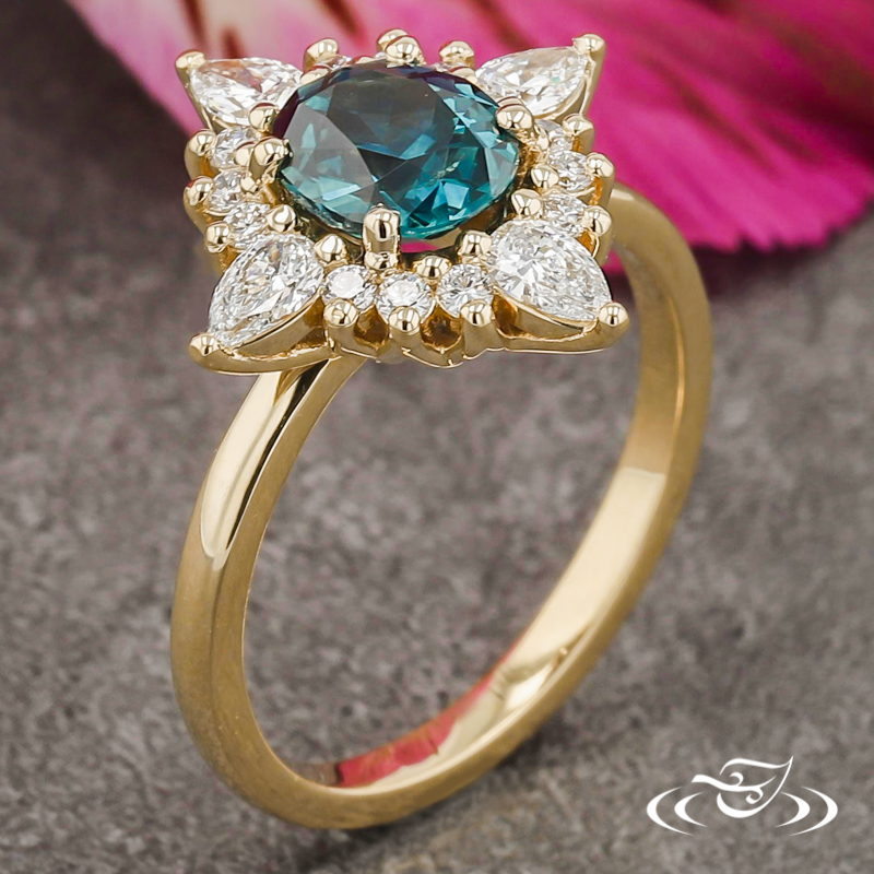 Sapphire And Diamond Halo