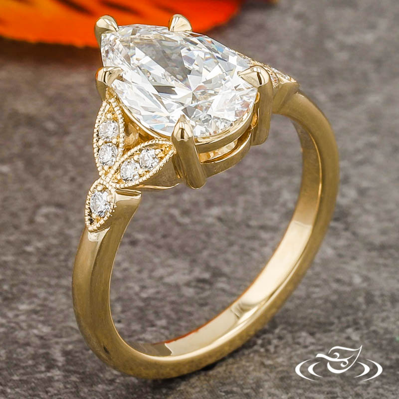 Pear Cluster Custom Engagement Ring 