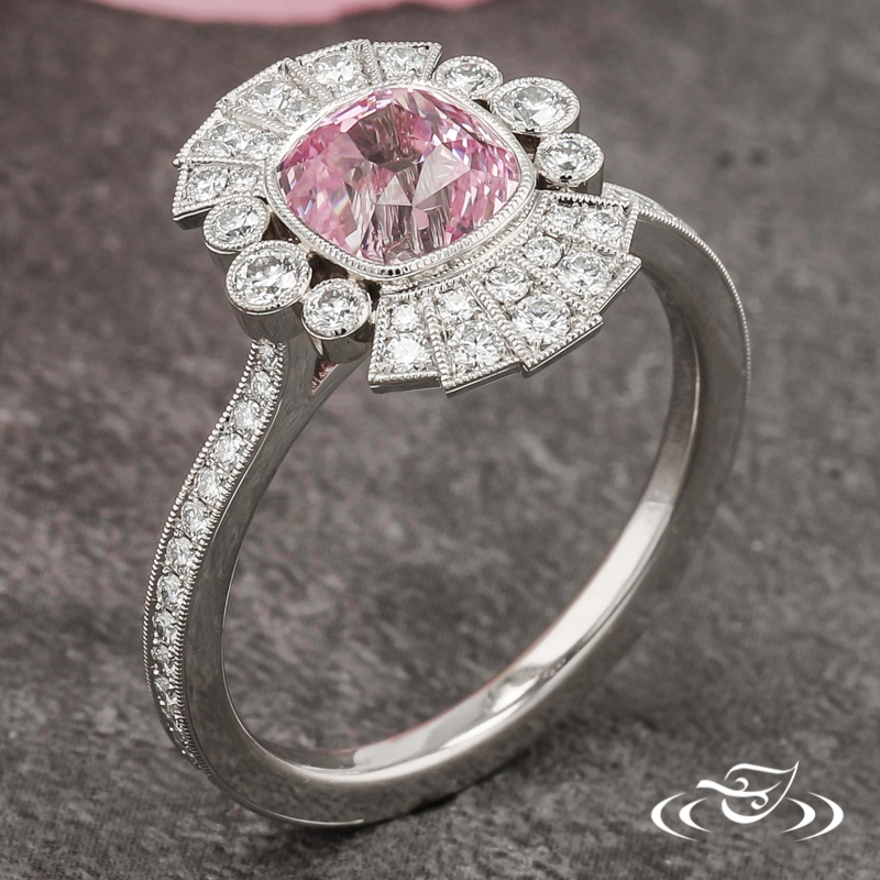 Hand Forged Sapphire Halo
