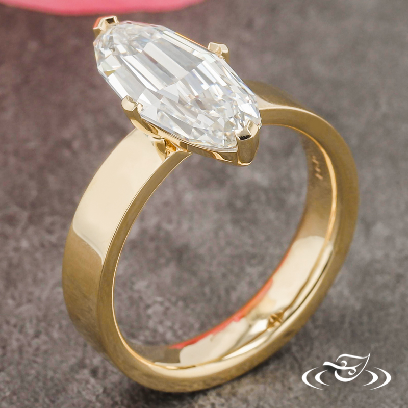 Elongate Step Cut Oval Solitaire