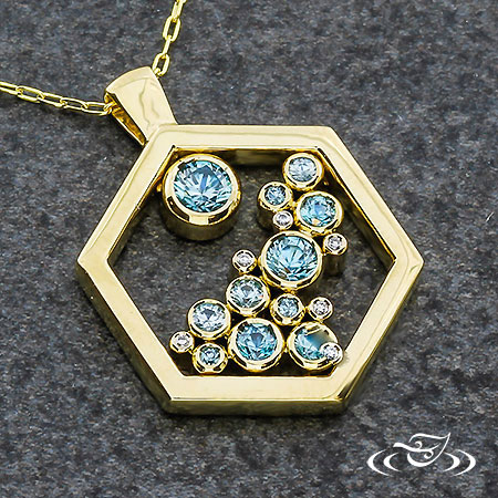 Gemstone Hexagon Pendant