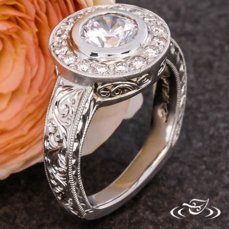 Platinum Diamond Halo Ring 
