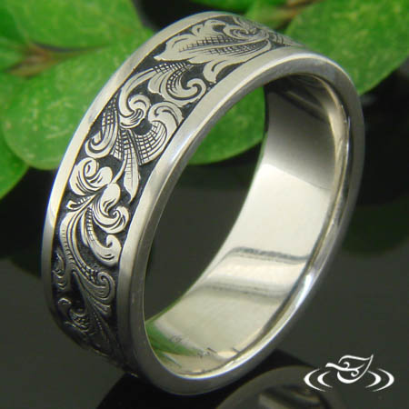 Hand Engraved Ornate Band
