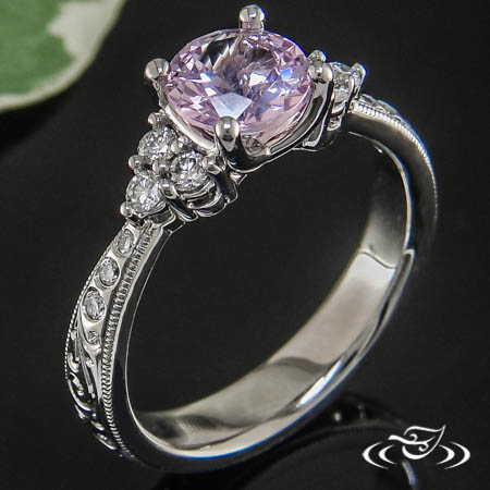 Reverse Taper Pink Sapphire Engagement Ring