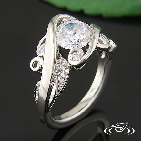 Wide And Swirly Engagement Ring 