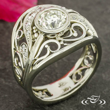 Ornate Floral-Antique Style Ring