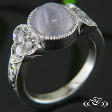 Platinum Fully Bezel Sapphire And Diamond Ring