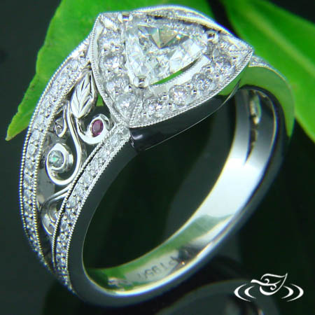 Platinum Diamond Trillion Halo Ring