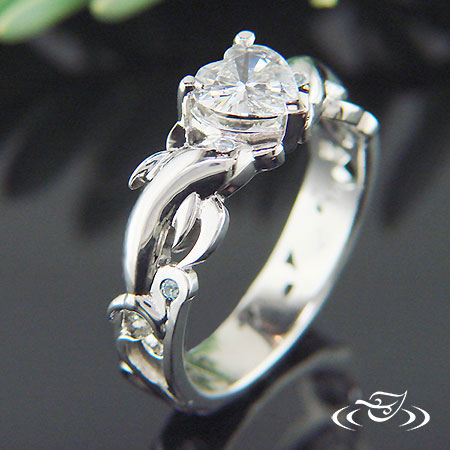 Dolphin Ring With Heart Diamond.