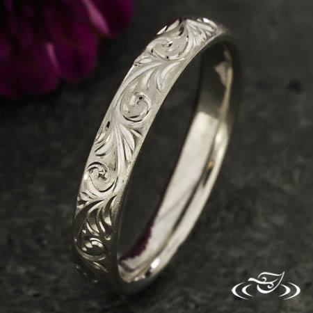 109 Dalben Hand Engraved Man Gold Band Ring